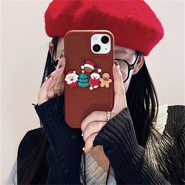 

Корейский милый рождественский чехол для телефона для Iphone 14 13 12 11 Pro Max X Xs Xr Прекрасный 3d противоударный мягкий чехол с рождественской елкой Санта-Клауса For iPhone 14ProMax