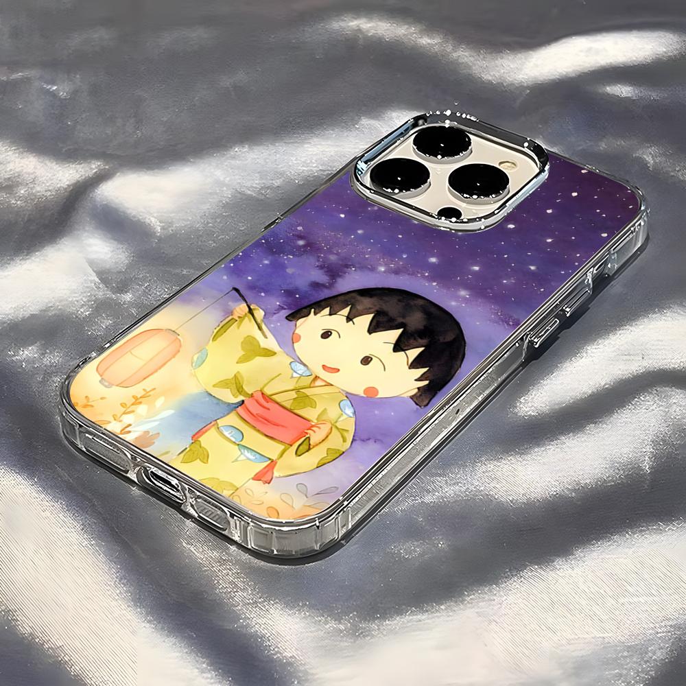 Chibi Maruko-chan Phone Case For IPhone 17 Pro Max 16 15 14 Pro Max IPhone 13 Pro Max 11 Plus Transparent Cover