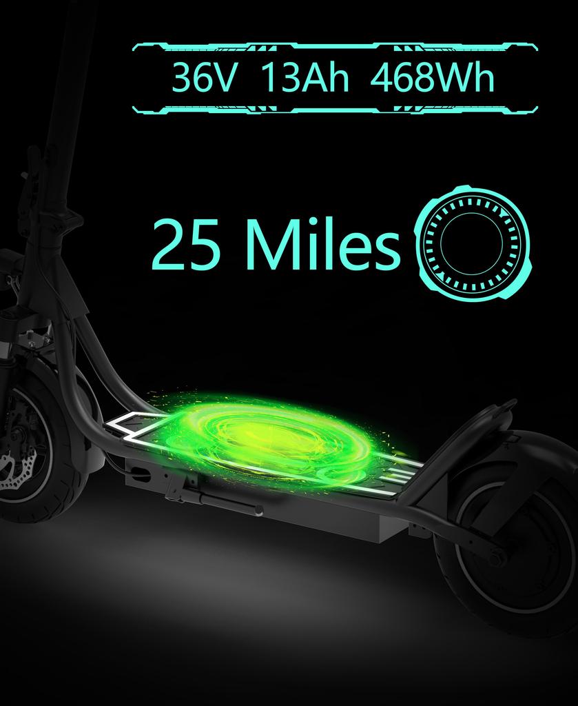 DriveTron DT01 Adult Foldable Electric Scooter: 36V 13Ah Battery, 30 Km/h, 40-50 Km Range, 400W Motor, Front Suspension