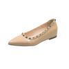 Fashion 2025 New Summer Rivet Pointed Toe Soft Sole Scoop Shoes Women's Shallow Mouth Inside Heightening Single Shoes Versatile