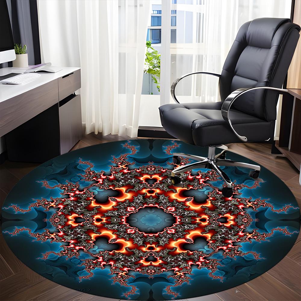 1PC Fractal Art Chair Carpet for Office Non-Slip, Lightweight, Machine Washable Rug for Office, Sleeping, Room - Holiday Decoryy251009136
