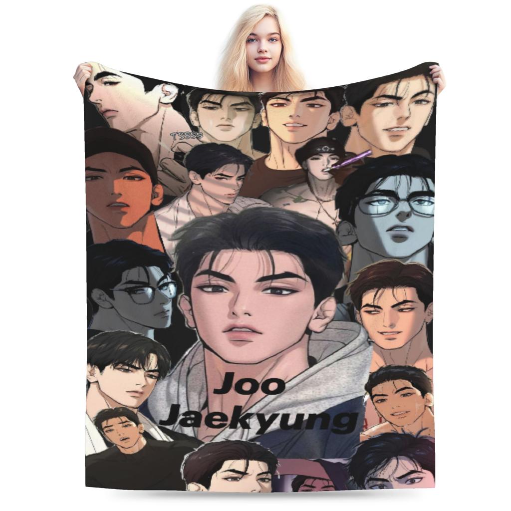 Cozy Joo Jaekyung Anime Blanket Merch Sofa Decorative Throws And Blankets Lightweight Flannel for Office