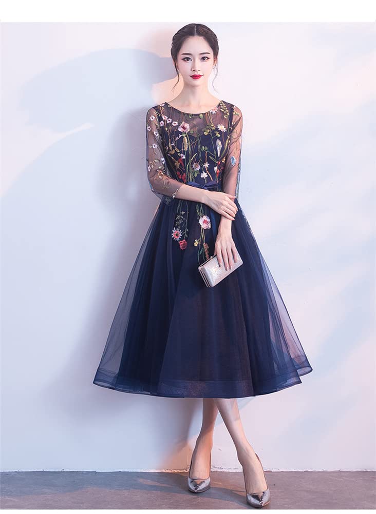 JINZUOMA Evening Tulle Lace Princess Perfect for and Parties Women's Dress, Dress, Dress, Dress, Mid-Length, Embroidered, Sweet, Elegant, Formal,