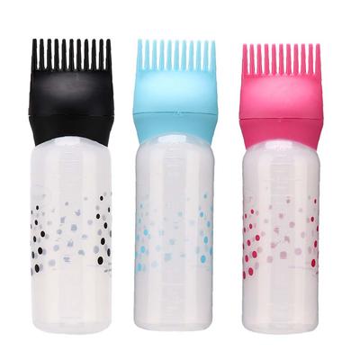 Hair Dye Bottle Shampoo Hair Coloring Dyestuff Applicator Bottle with Comb Teeth 170ml