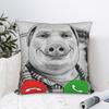 Black White Style John Pork Is Calling Square Pillowcases Polyester Seat Funny Meme Cushion Cover Funny Decor Pillowcase 45*45