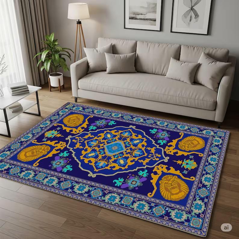 

Jedi Emblem Mandala Rug Carpet Kids Room Decor Non-Slip Kids Room Road Car Kids Room Rug Train Tracks Streets Playrooms Carpet 40X60cm