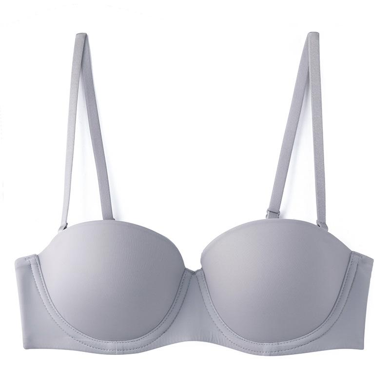 Summer seamless underwear women's soft steel ring smooth surface non-slip strapless underwear small breasts gather sexy bra cover