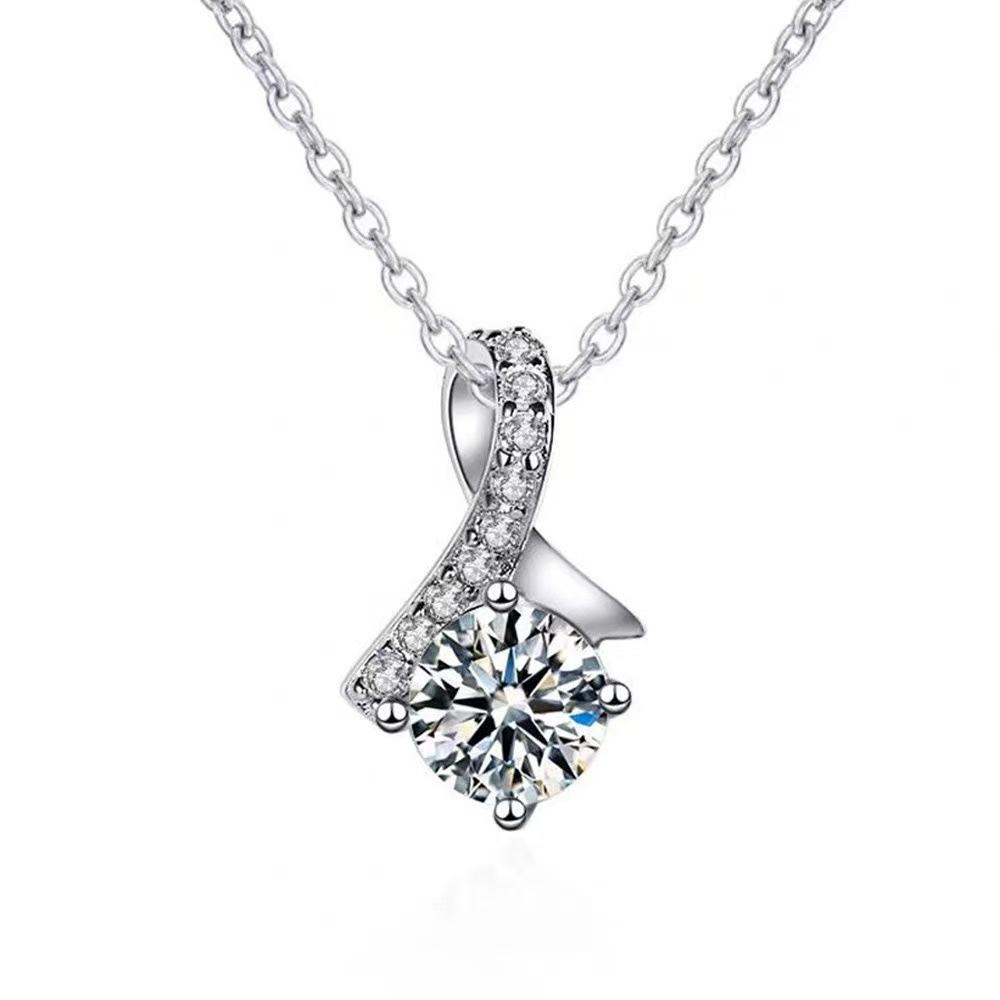 Mermaid Tail Rhinestone Pendant Necklace - Women s Cute Clavicle Chain