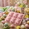 Easter Bunny Mold Set 3D Silicone Ice Tray Food-Grade Safe BPA-Free Non-Stick Easter Bunny Shape Mold for Baking Chocolate Cake Jelly Fudge Snacks
