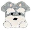 4-Piece Toilet Mat Set with Adhesive, Paper Holder Cover, Slippers, and Toilet Decor. Schnauzer Dog Design. Fundit Animal Design.
