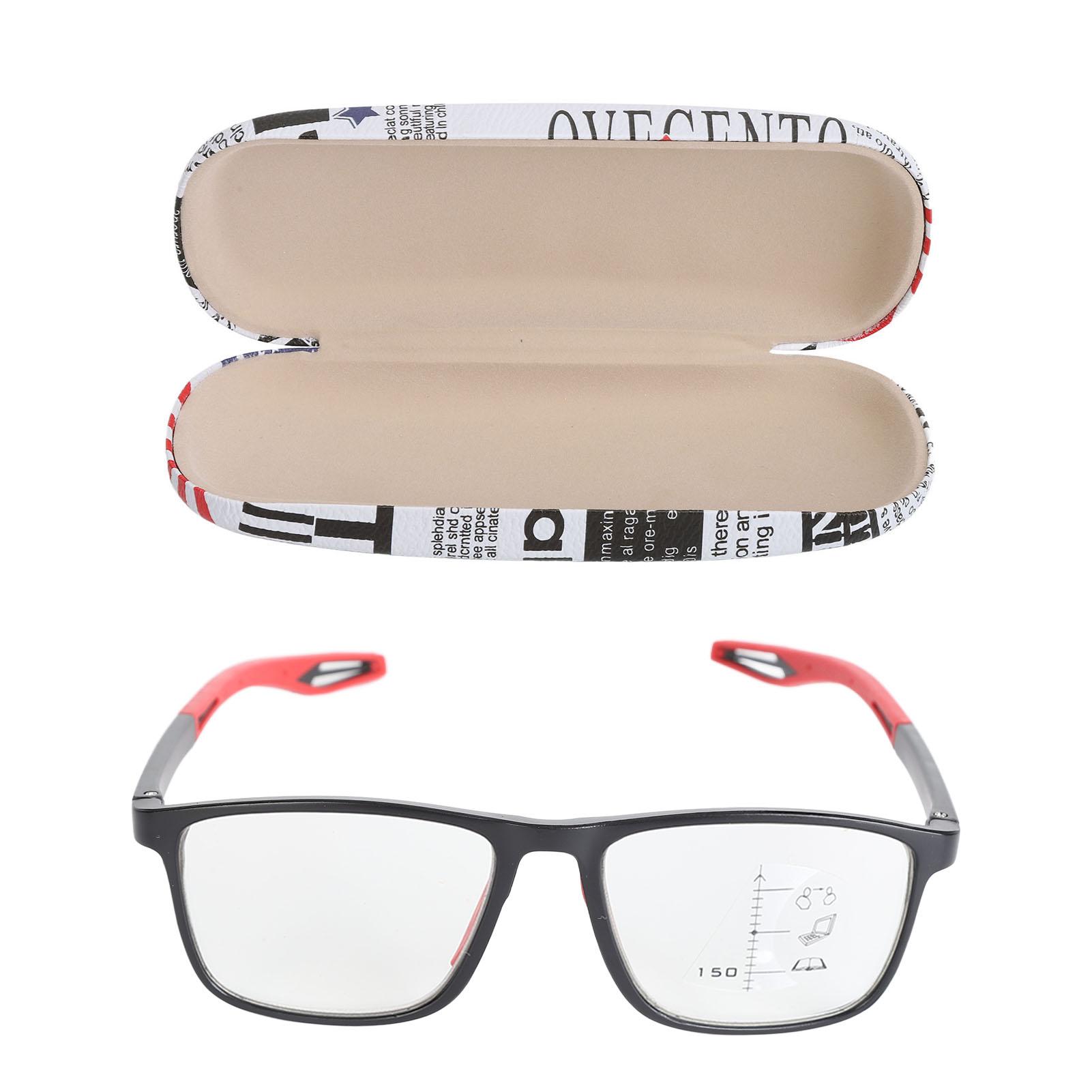 

Elderly Reading Glasses Blue Light Blocking Anti Slip Multi Focus Lightweight Presbyopic Glasses for Women Men Black