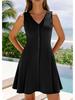 Women's Sleeveless V-neck A-line Summer Beach Dress