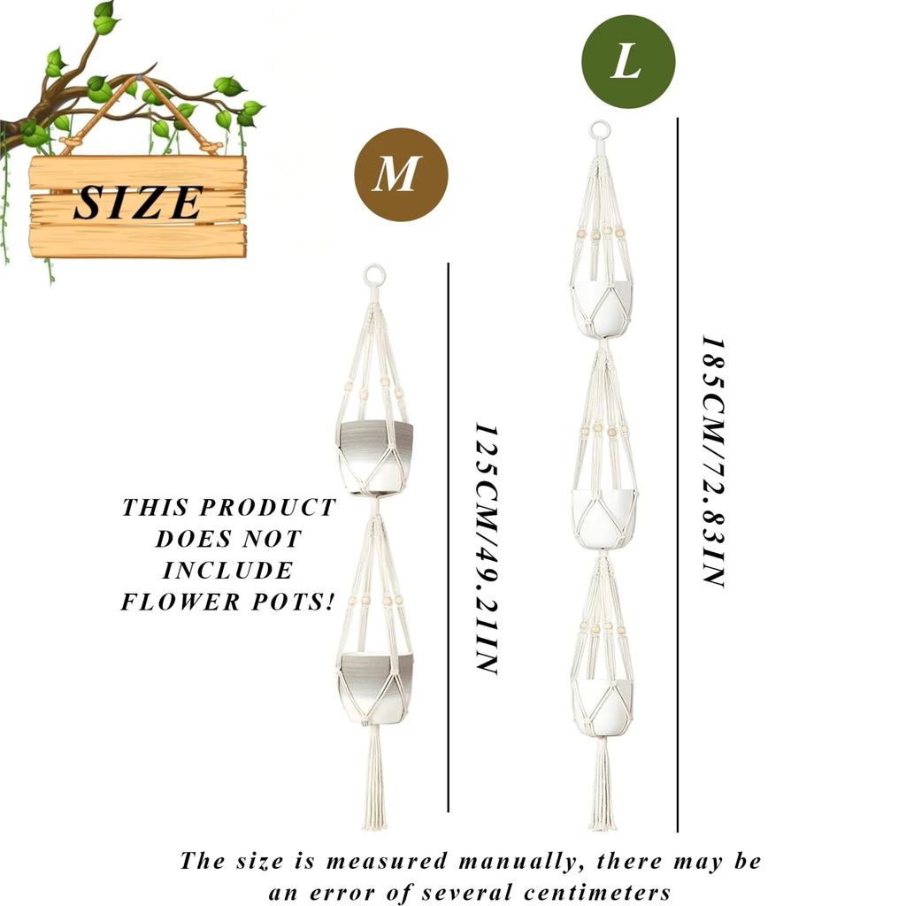 Hanging Plant Handmade Macrame Plant Hanger Flower Pot Planter Hanger Wall Decor Courtyard Garden Hanging Planter Hanging Basket