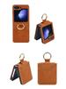 Samsung Z Flip 6 Fold & Ring Case: Skin-Feel Protective Cover with Screen Bracket for Cross-Border Use