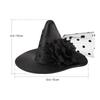 Small Witch Hat Retro Black Witch Flower Hair Clip Decorative Halloween Hair Accessories for Party (Black Flower)