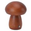 Small Wood Mushroom Lamp USB Charging Cordless Bedside Touch Lamp Portable Dimmable Table Lamp for