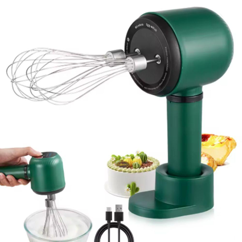 Double Whisk Head Wireless Handheld Electric Egg Beater Stand-up Design Egg Mixer Cake