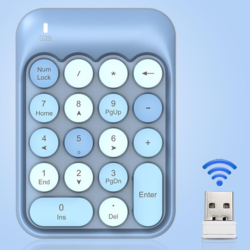 Wireless Numeric Keyboard Chocolate Keycap for Game Direction Switching AK18 2.4G