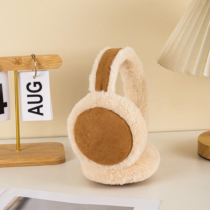 Winter Ladies Earmuffs Cute Plush Earmuffs Rabbit Hair Warm and Cold Folding.