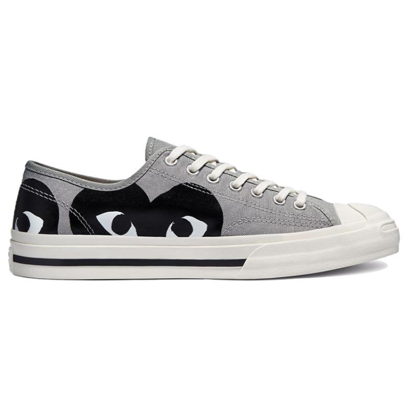 Comme Des Garcons Play X Converse Jack Purcell Versatile Trendy Low-Top Canvas Unisex Black and Grey