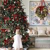 Nœuds Velours Rouge pour Décorations d'Arbre de Noël Guirlande avec Attaches torsadées 12 pièces