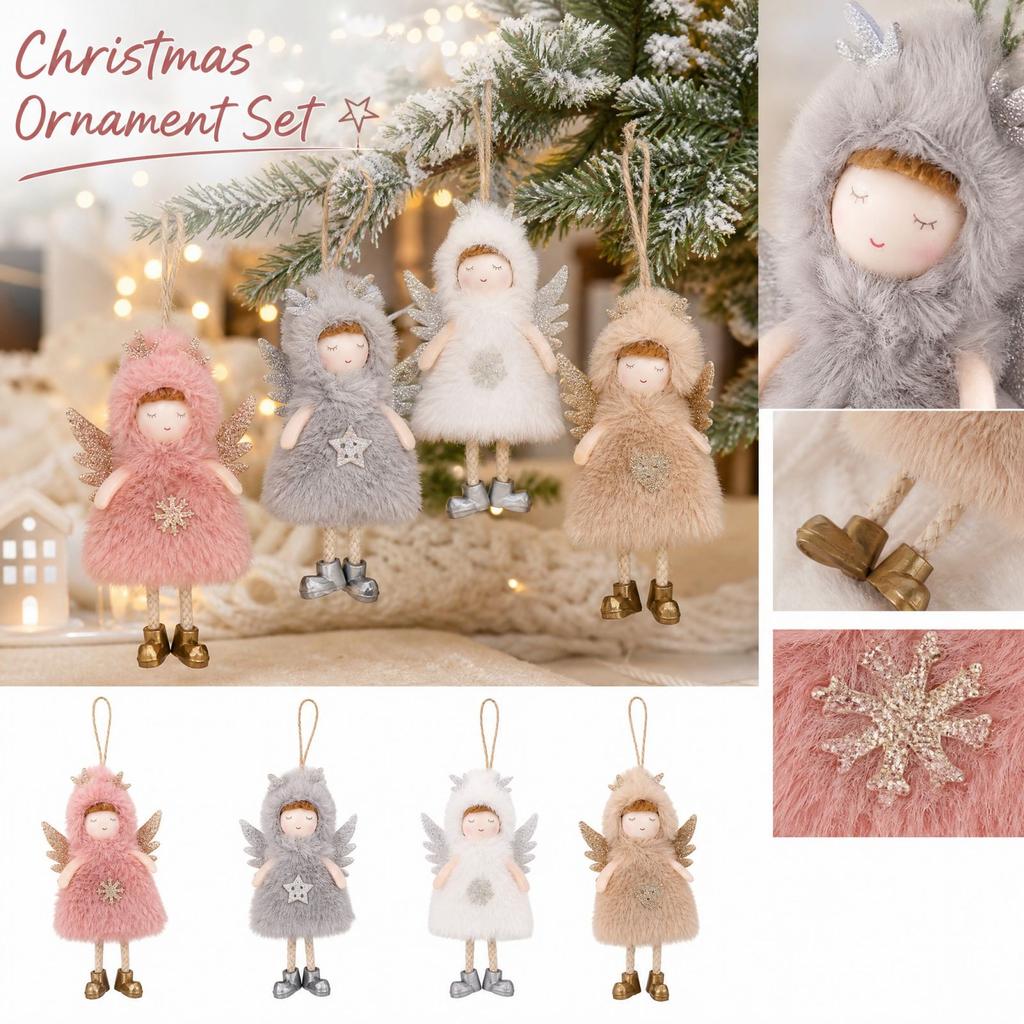 Christmas Ornament Set with Faceless Doll and Pendants, I Hanging Decorations for Christmas Tree