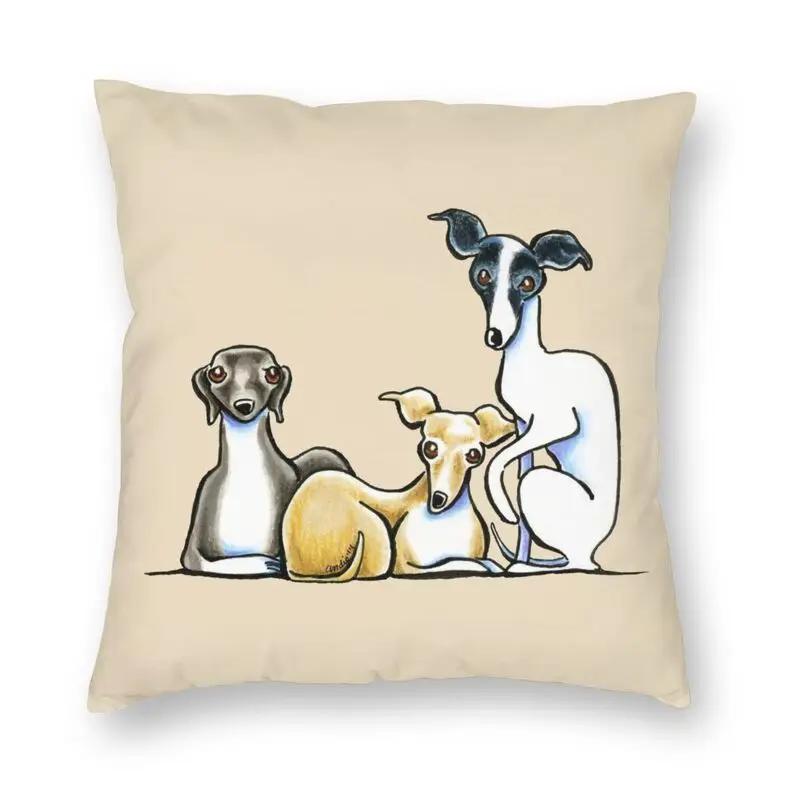 Cartoon Puppy Cushion Cover Sofa Home Decor Greyhound Square Pillow  Car    Moda