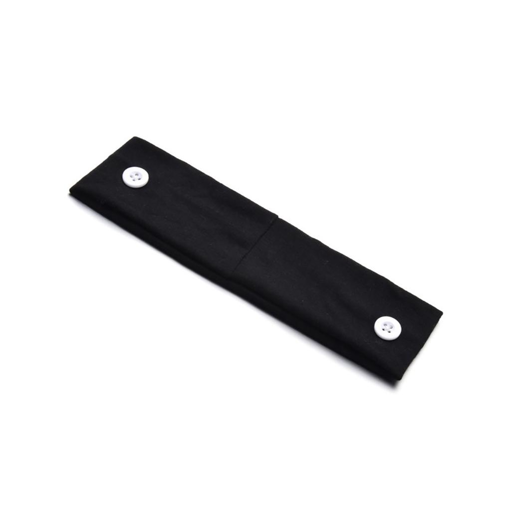 Button Headband Holder Solid Good Elasticity Relieve Ear Pain Good Fixation Sport Scarf Classic Headcloth Sweat Absorption Men
