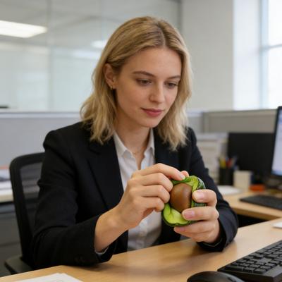 Half Avocado Stress Ball Toy Fruit Squeeze Slow Rebound Fidget Toy Anxiety Relief Soft Stress