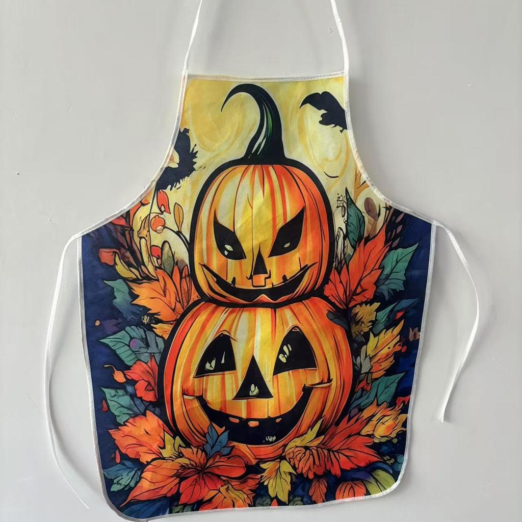 Halloween Fake Blood Apron with Handprints Oil Resistant Costume Party Stage Prop Apron