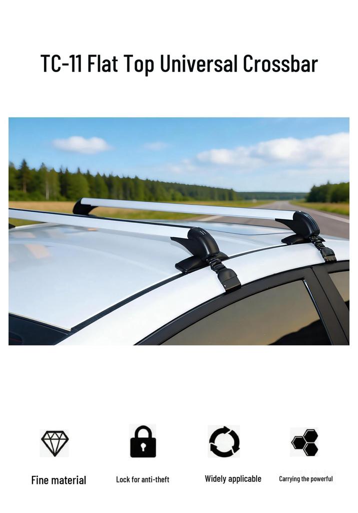 Lockable Aluminum Crossbars for Car Roof Racks and Luggage