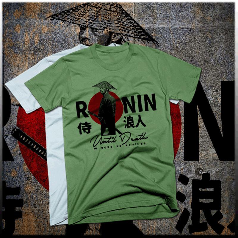 

Samurai t-shirt Japanese Ronin kanji warrior Bushido Until Death Warrior tee 2XL
