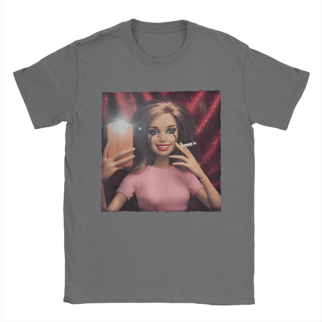 Unisex TShirt Disgusted Doll Face Meme Vintage Pure Cotton Tees Short Sleeve Sarcasm Funny Humor Unhinged Gen Z T Shirt Clothes