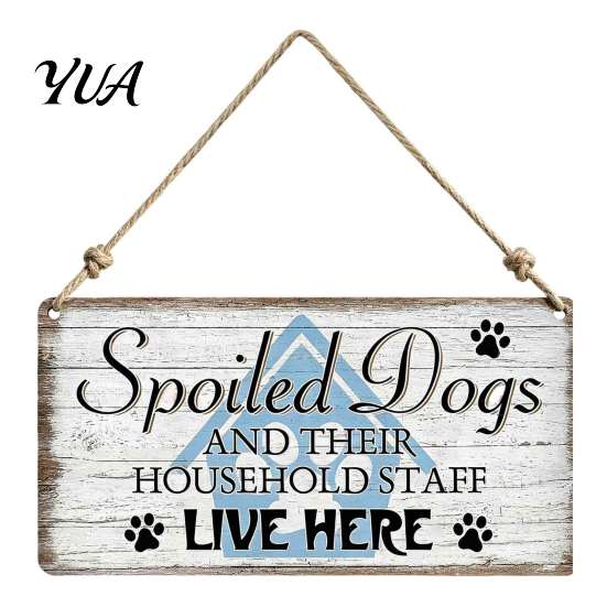 Hanging Wood Sign for Pets Pet House Wooden Door Sign, Rustic Farmhouse Dog Wall Plaque, Home Decor Vintage Decor, Housewarming Gift Lovers