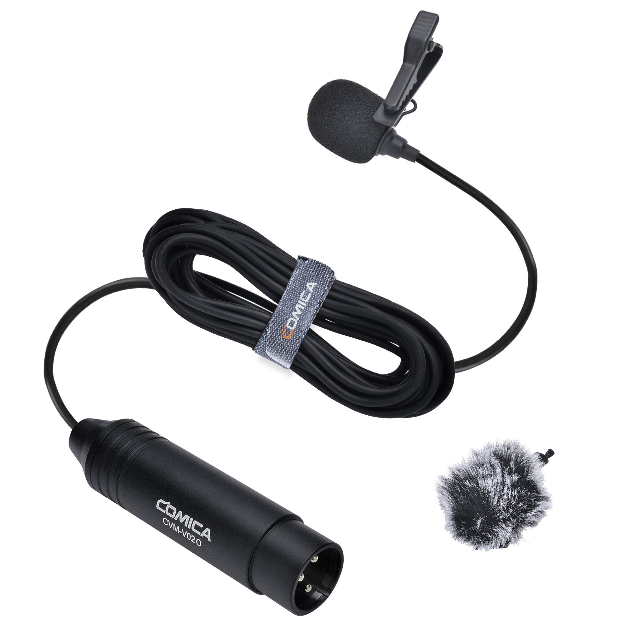 

COMICA XLR Lavalier Microphone Omnidirectional Microphone with 48V Phantom Power for and Panasonic Zoom and Tascam and Video Recorders (1.8M) -