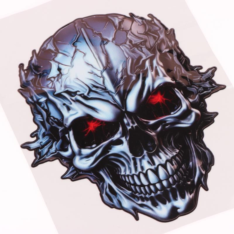 1 Piece Motorbike Fuel Tank Fairing Waterproof Sunscreen Skeleton Motocross Decoration Mechanical Skull Motorcycle Stickers