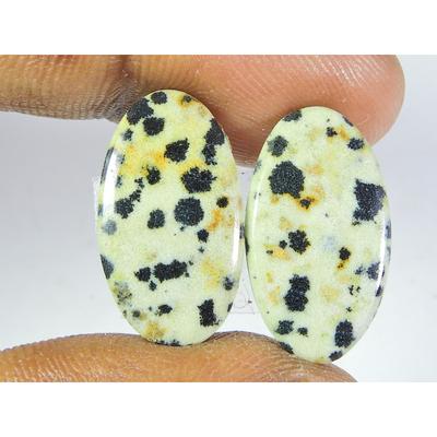 Natural Dalmantion Matched Pair Oval Cabochon Loose Gemstone 11X20X04 MM SK-194
