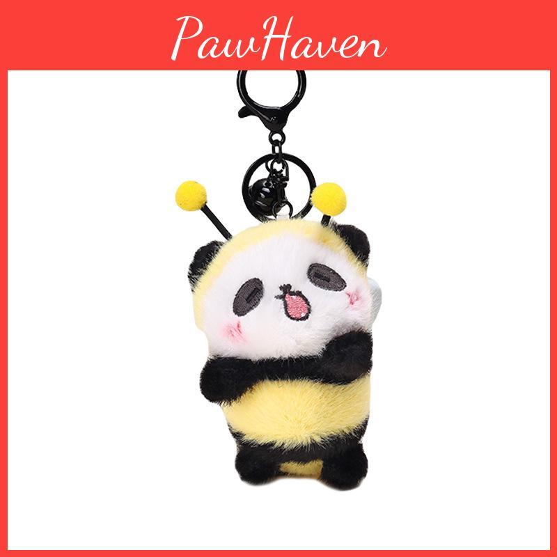 Cartoon Bumblebee Cute Panda Plush Keychain Gifts Collectors Everyday Carry