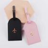 New Portable Luggage Tag Leather Universal Boarding Bag Tag with Signature Paper Voyage Accessories Travel