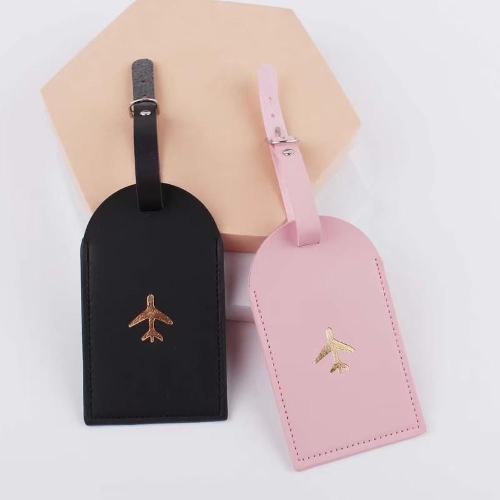 New Portable Luggage Tag Leather Universal Boarding Bag Tag with Signature Paper Voyage Accessories Travel