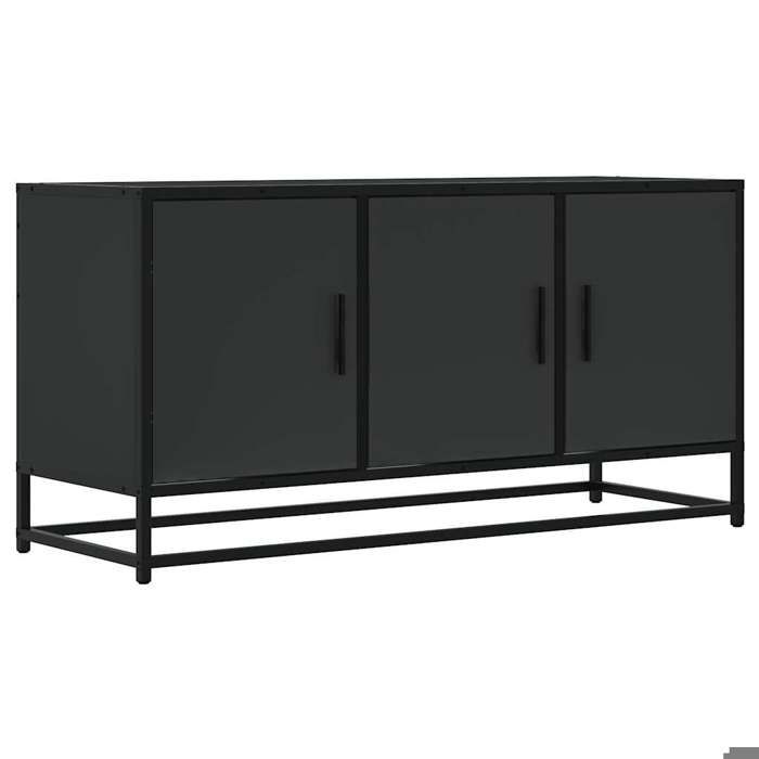 VidaXL TV Stand Black 100x35x50 Cm Engineered Wood and Metal, TV Bench, Hi-fi Cabinet, Entertainment Center, TV Buffet, 848829