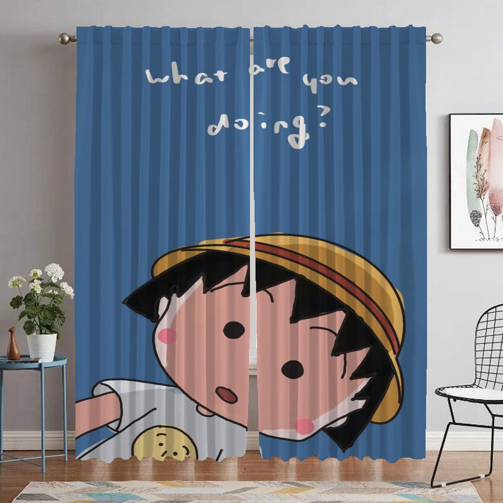 Anti-mosquito Curtains for Living Room Chi-bi Maruko Halloween Decoration Shades Blackout Curtain Home Interior Curtains Kitchen
