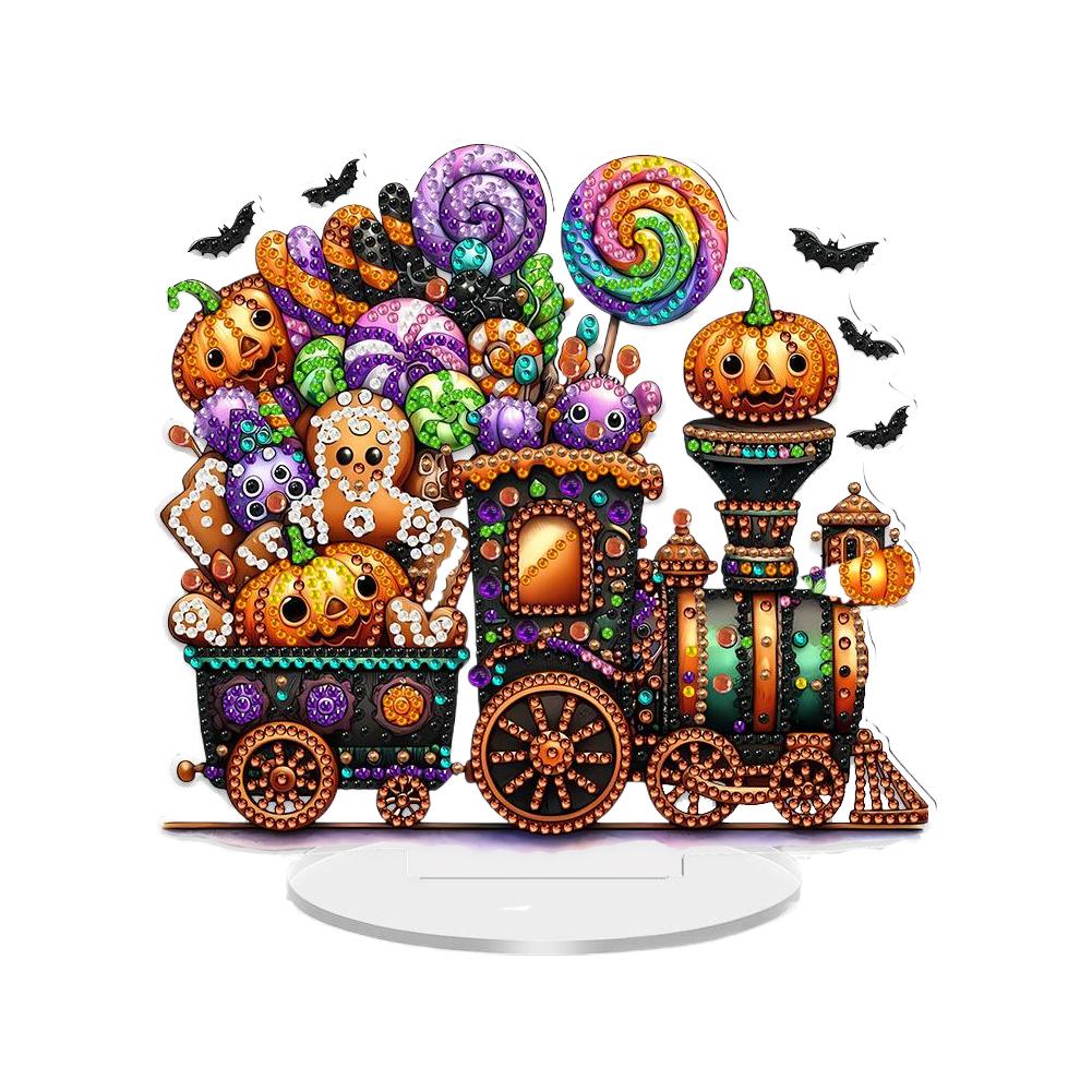 

2D Flat Halloween DIY 5D DIY Diamond Art Tabletop Decorations Diamond Painting Desktop Decorations for Home Office Desktop Decor