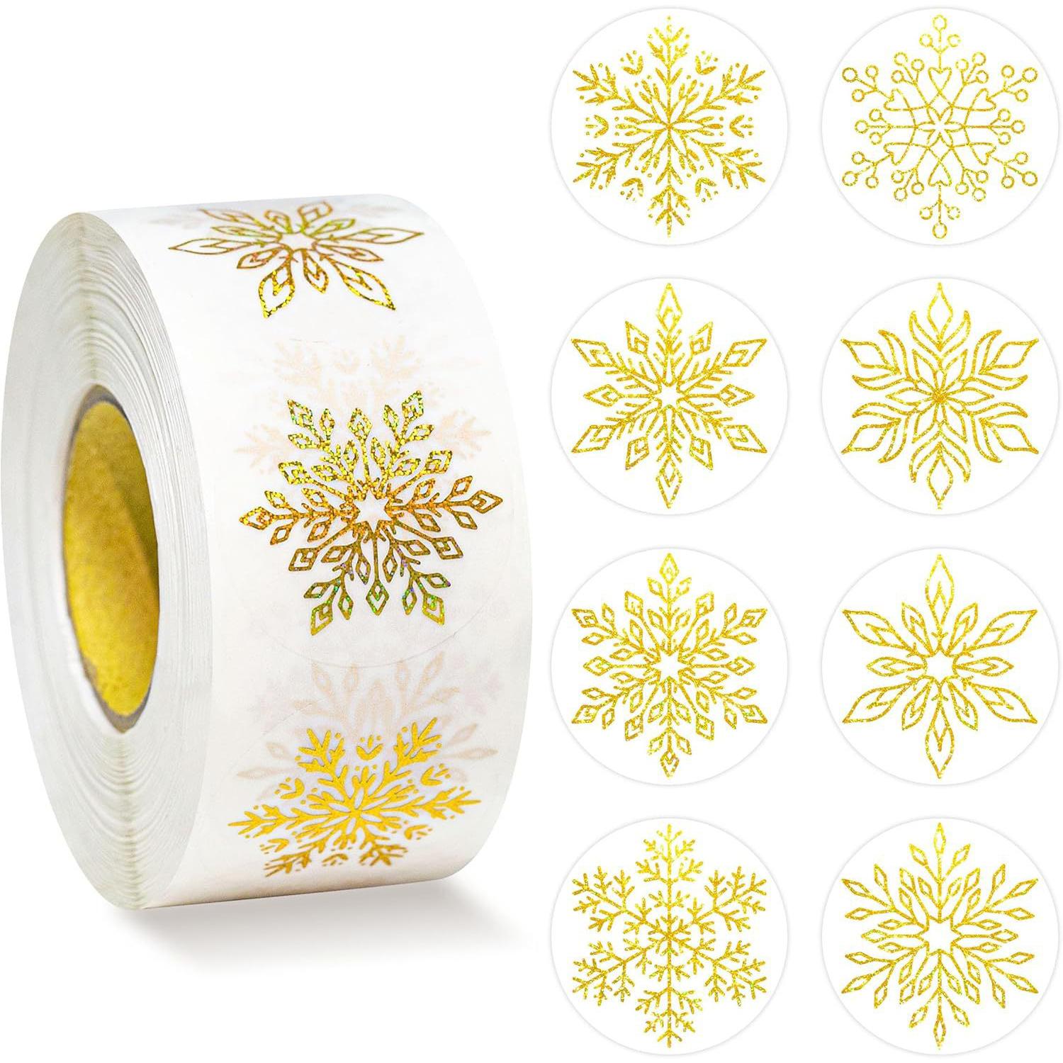 100-500Pcs High-Quality Clean High-Quality Golden High-Quality Snowflakes High-Quality Christmas High-Quality Stickers High-Quality Party