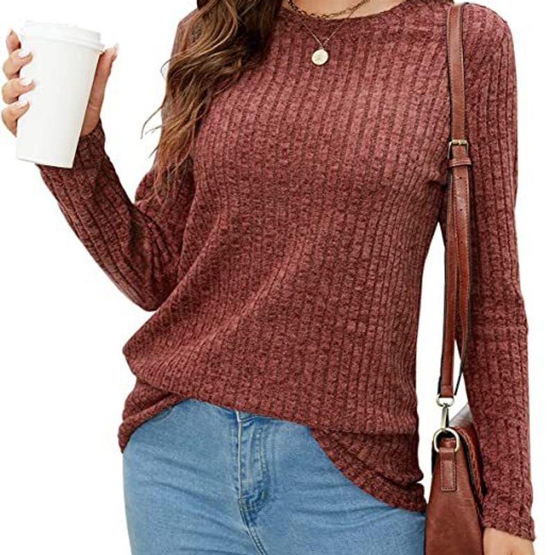 

2025 Sweater Casual Long Sleeved round Neck Pullover Green L