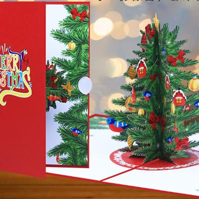 3D-PopUp-Weihnachtsbaum-Karte, Grußkarte, schöne Handwerkskunst für Feiertagsfeier, festliche Geschenkkarten