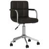 Vidaxl Swivel Office Chair, Black, Upholstered with Faux Leather
