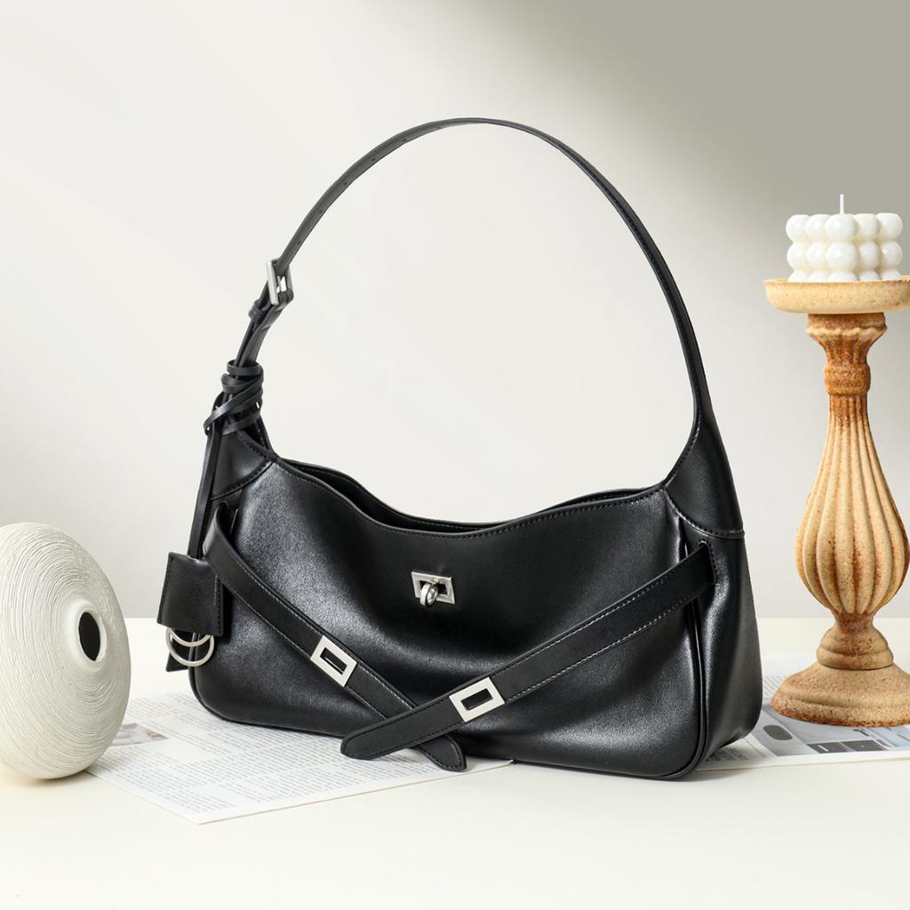 New Niche Design Armpit Bag, Large Capacity Tote Bag, Cowhide Single Shoulder Crossbody Commuting Pocket Bag