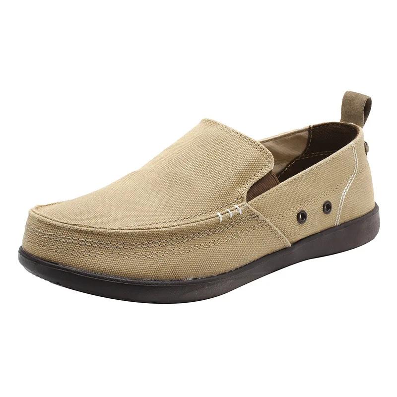New Men Canvas Fashion Men's Casual Shoes Light Non-slip Loafer Flat Driving Shoes Outdoor Sneakers Vulcanized Shoes