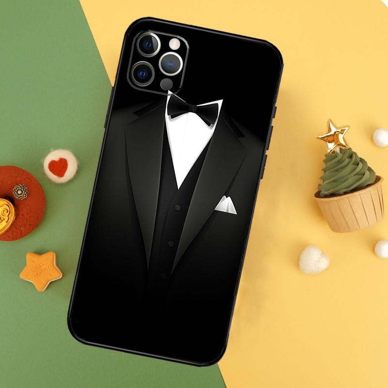 Suit and Tie Phone Case For iPhone 17 16 16E 15 14 12 11 13 Pro Max 12 13 Mini 17Air Shockproof Cover